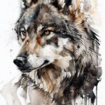 Cuadro Lobo ilustración