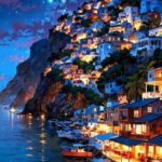 Cuadro Ciudad Grecia ilustración